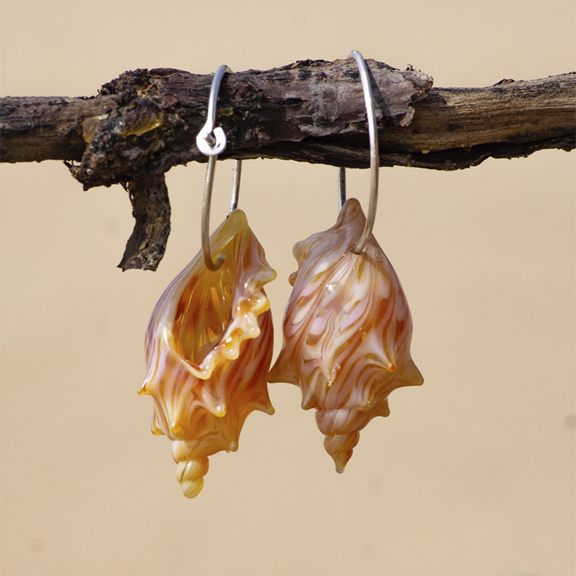 Aretes Caracolas Rosadas - Imagen 2